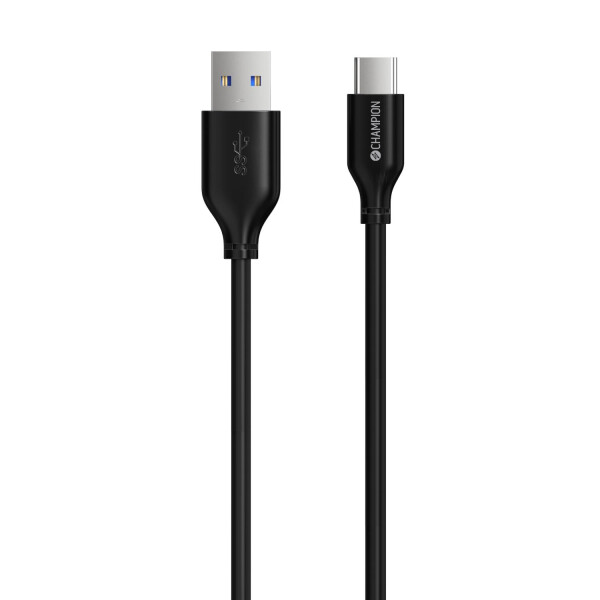 CHAMPION USB-A till USB-C Kabel 1m Svart